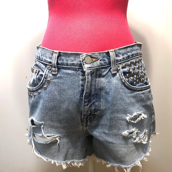 Calvin Klein Jeans Pants - Calvin Klein distressed festival shorts